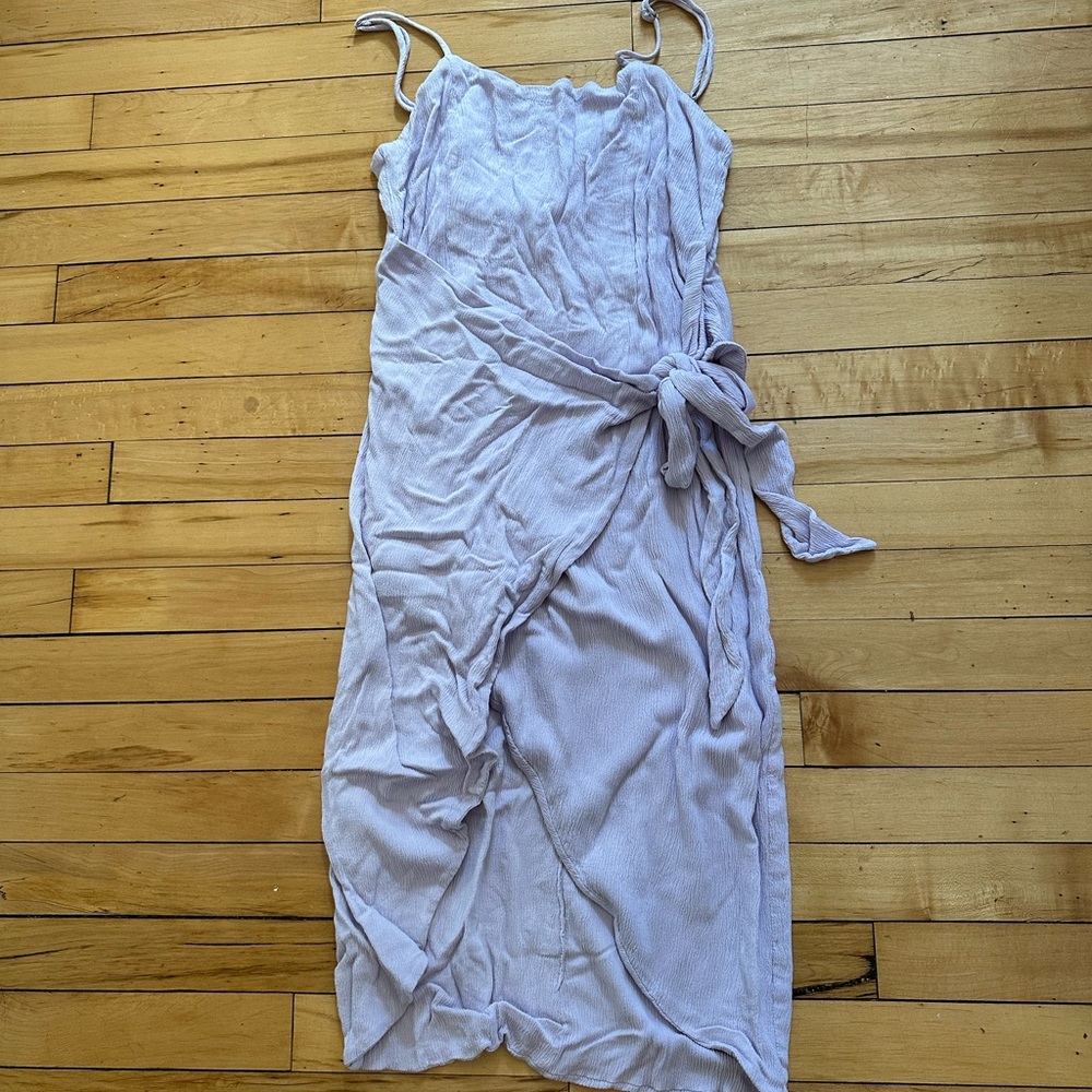 Lulu's Purple Ruched Wrap Sundress